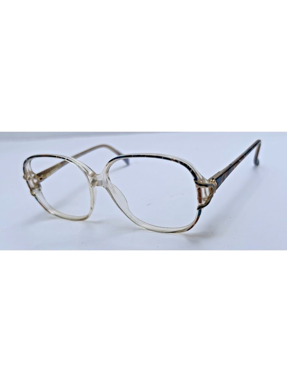 Vintage Jane Color #2 Silver Dollar Goldtone Multi-color Eyeglass Frames Only